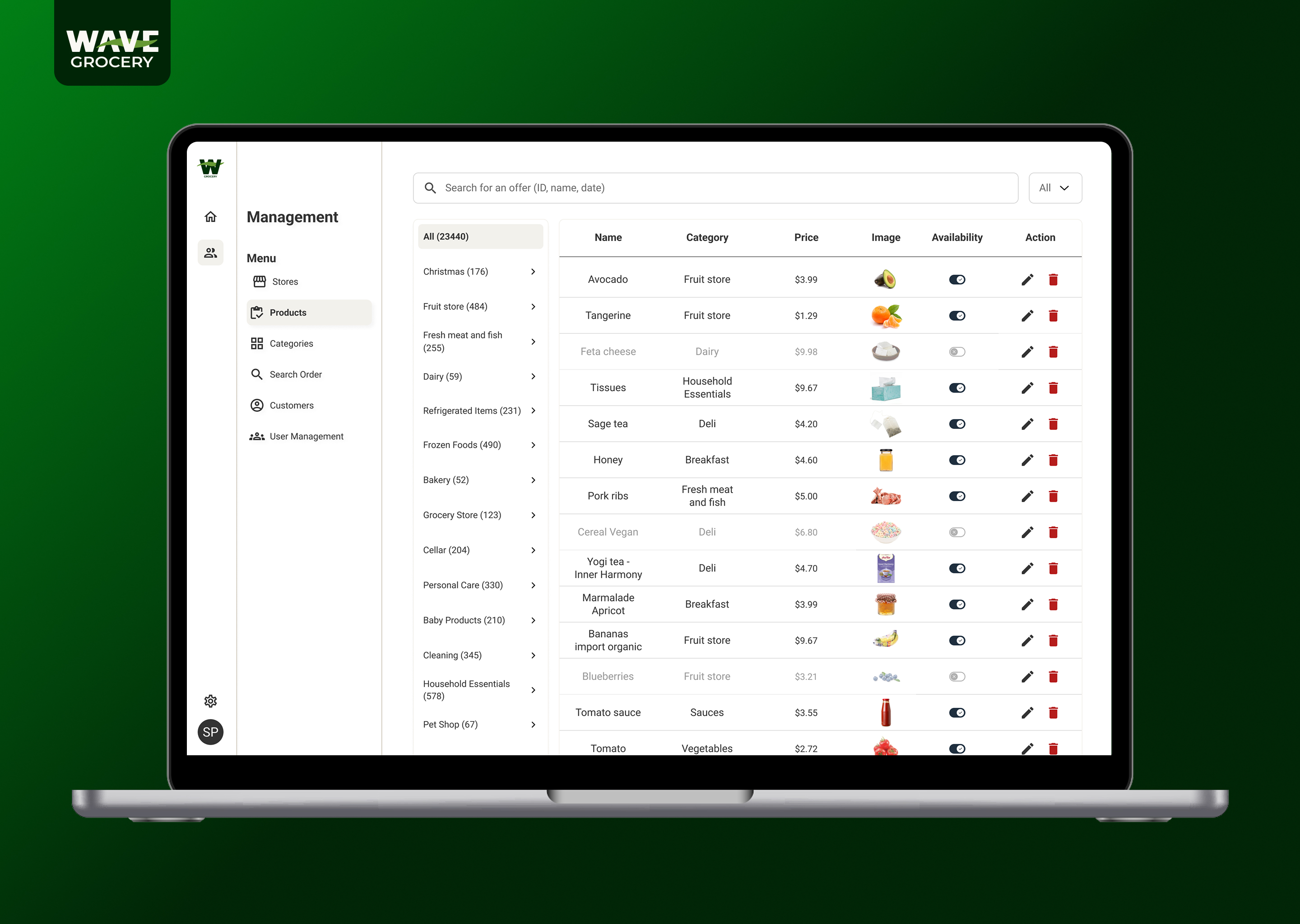 screenshot of Wave Grocery